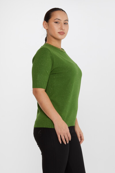 Pull en tricot à manches courtes vert avec détail pailleté - 31611 | KAZEE (Lot de 3 S-M-L) - 2