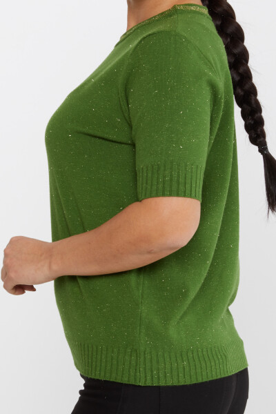 Pull en tricot à manches courtes vert avec détail pailleté - 31611 | KAZEE (Lot de 3 S-M-L) - 4