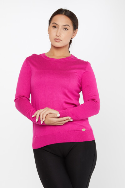 Pull en tricot à manches longues basique fuchsia foncé - 11052 | KAZEE (Lot de 3 S-M-L) - 2