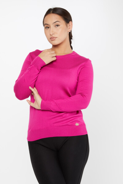 Pull en tricot à manches longues basique fuchsia foncé - 11052 | KAZEE (Lot de 3 S-M-L) - 3