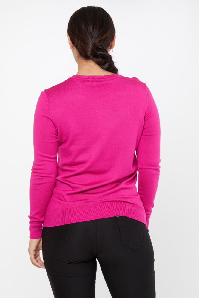 Pull en tricot à manches longues basique fuchsia foncé - 11052 | KAZEE (Lot de 3 S-M-L) - 5