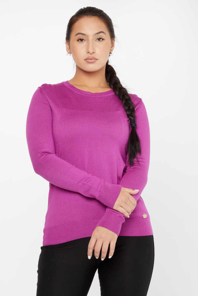 Pull en tricot à manches longues basique lilas - 11052 | KAZEE (Lot de 3 S-M-L) - 1