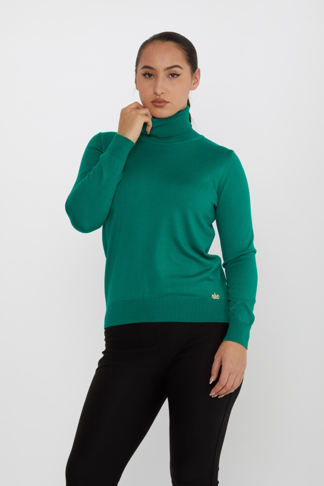 Pull en maille à manches longues et col roulé Vert - 11122 | KAZEE (Lot de 3 S-M-L) - 1