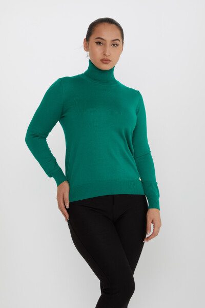 Pull en maille à manches longues et col roulé Vert - 11122 | KAZEE (Lot de 3 S-M-L) - 2