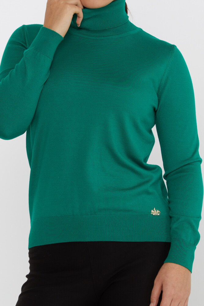 Pull en maille à manches longues et col roulé Vert - 11122 | KAZEE (Lot de 3 S-M-L) - 3