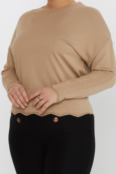 Pull en Maille Pierre Brodée Manches Longues Beige - 31724 | KAZEE (Lot de 3 M-L-XL) - 2