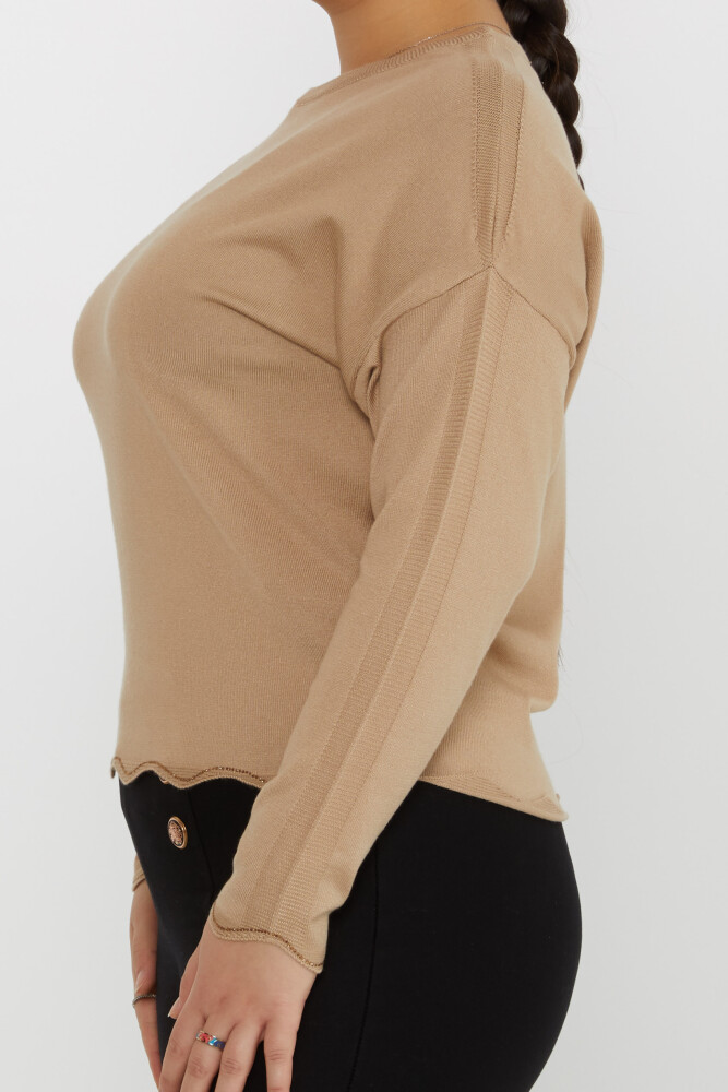 Pull en Maille Pierre Brodée Manches Longues Beige - 31724 | KAZEE (Lot de 3 M-L-XL) - 3