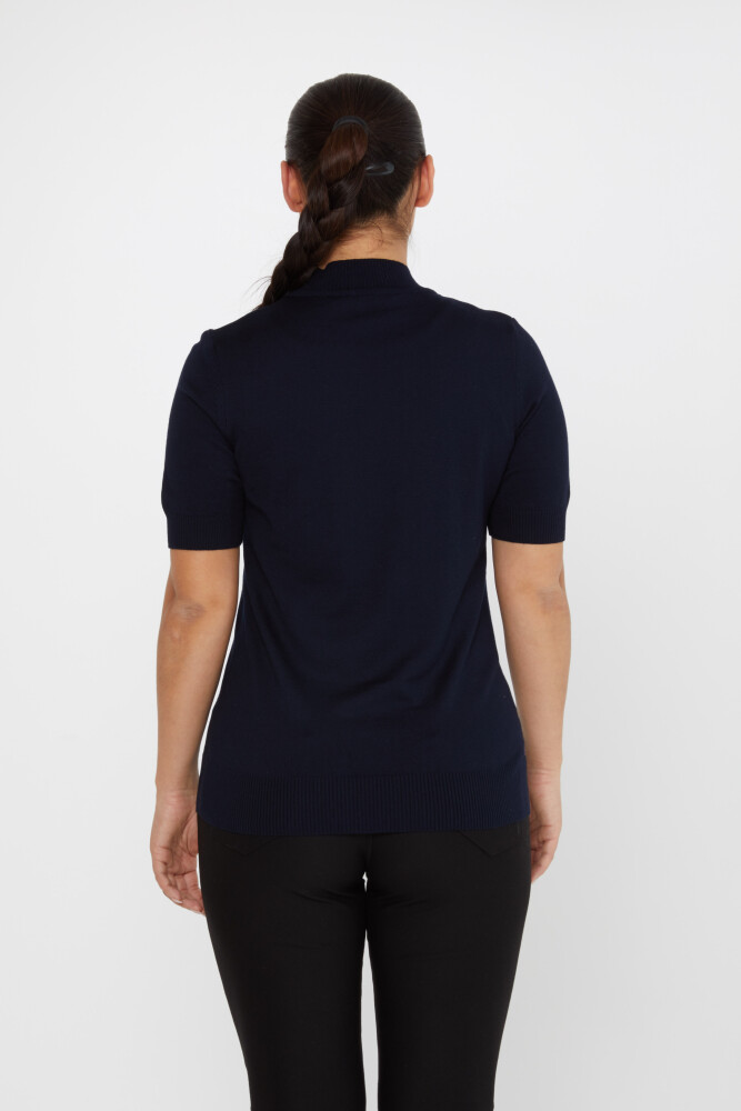 Pull en Maille Pierre Brodée Modèle Américain Bleu Marine - 31543 | KAZEE (Lot de 3 M-L-XL) - 5