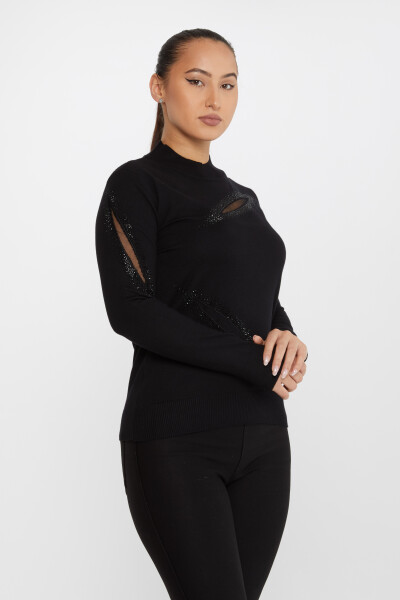 Pull En Maille Pierre Brodée Tulle Noir - 30090 | KAZEE (Lot de 4 M-L-XL-2XL) - 2