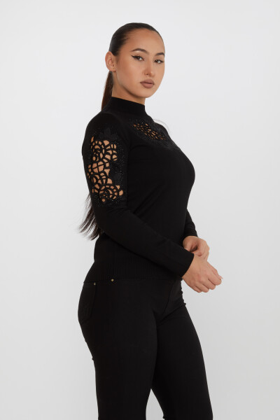 Pull En Maille Pierre Brodée Détail Décolleté Noir - 31262 | KAZEE (Lot de 4 M-L-XL-2XL) - 2