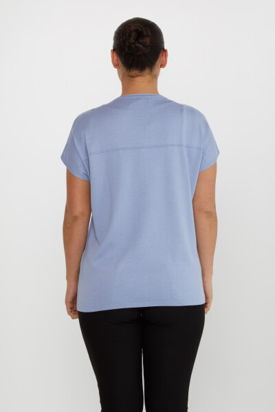 Tricots Poche Pull Pierre Détaillée Brodée Bleu - 30765 | KAZEE (Lot de 4 L-XL-2XL-3XL) - 5