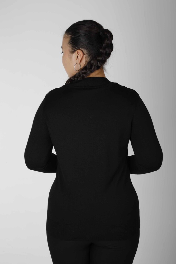 Tricots Pull Poche Pierre À Motifs Manches Longues Noir - 30473 | KAZEE (Lot de 4 L-XL-2XL-3XL) - 5