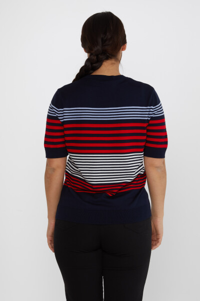 Pull En Maille Rayé Modèle Américain Bleu Marine - 31689 | KAZEE (Lot de 3 XL-2XL-3XL) - 5