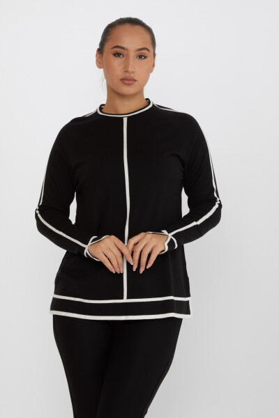 Pull en tricot avec détail fendu à manches longues noir - 31675 | KAZEE (Lot de 2 M-L) 