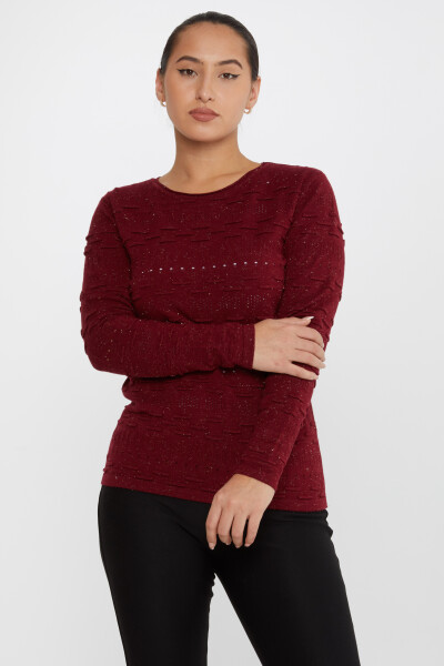 Triko Kazak Desenli Bordo - 31627 | KAZEE (3'lü Set M-L-XL) - 2