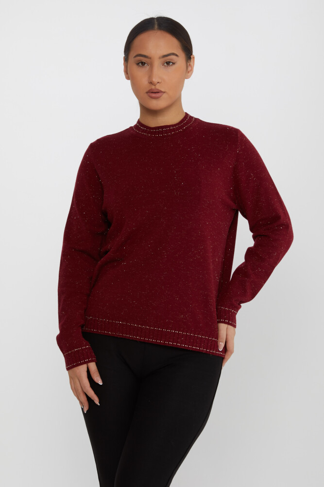 Triko Kazak Dik Yaka Bordo - 31629 | KAZEE (3'lü Set XL-2XL-3XL) - 2