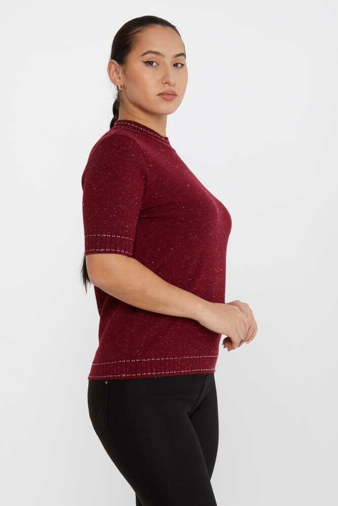 Triko Kazak Kısa Kollu Bordo - 31626 | KAZEE (3'lü Set M-L-XL) - 2