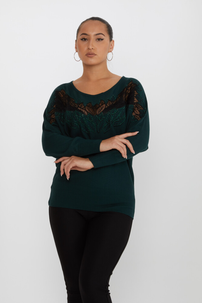 Triko Kazak Taş İşlemeli Nefti - 16942 | KAZEE (3'lü Set L-XL-2XL) - 1