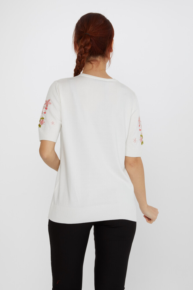 Triko Kazak Taşlı Nakışlı Ekru - 16761 | KAZEE (4'lü Set L-XL-2XL-3XL) - 5