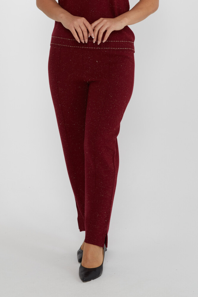 Triko Pantolon Beli Lastikli Bordo - 31527 | KAZEE (3'lü Set M-L-XL) - 3