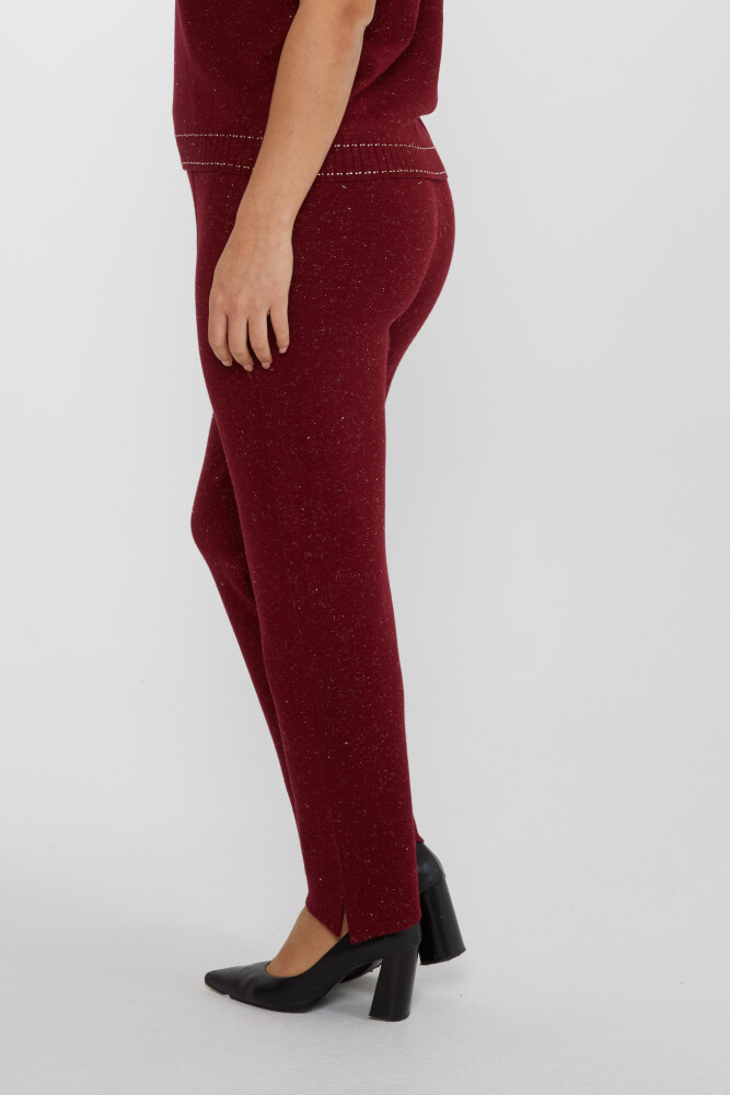 Triko Pantolon Beli Lastikli Bordo - 31527 | KAZEE (3'lü Set M-L-XL) - 4