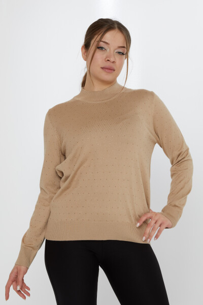 Трикотаж Свитер с каменной вышивкой Бежевый - 31513 | KAZEE (Набор из 3 шт. L-XL-2XL) 
