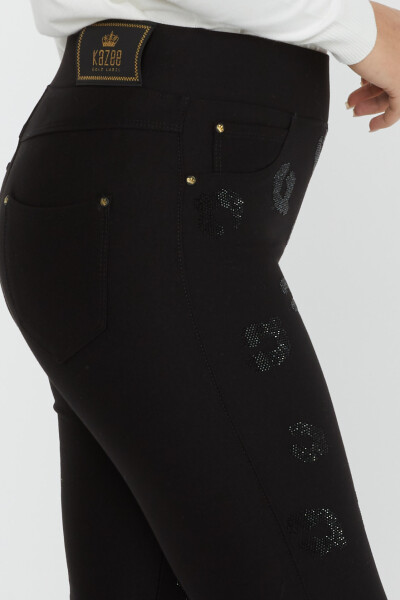 Trousers Stone Embroidered Black - 3752 | KAZEE (Set of 4 36-38-40-42) - 5