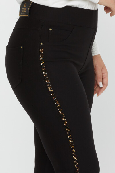 Trousers Stripe Stone Embroidered Black - 3727 | KAZEE (Set of 4 42-44-46-48) - 4