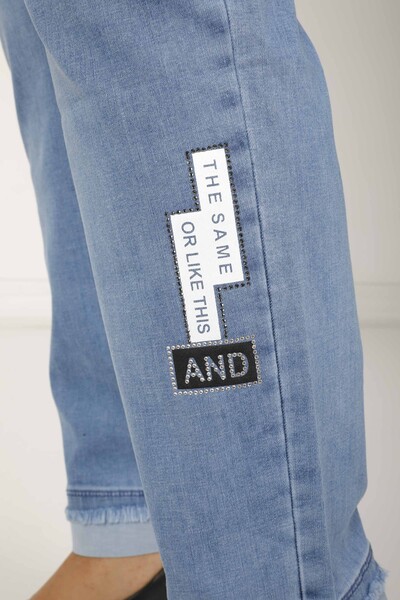 Trousers Text Detail Blue - 3677 | KAZEE (Set of 4 42-44-46-48) - 6