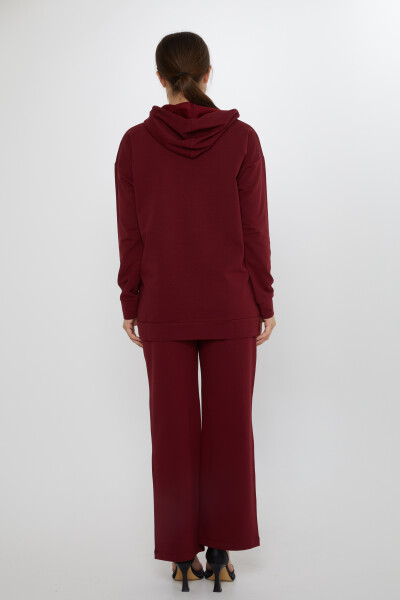 Tuta da ginnastica con motivo a pietra rosso bordeaux - 17898 | KAZEE (Set di 3 M-L-XL) - 7