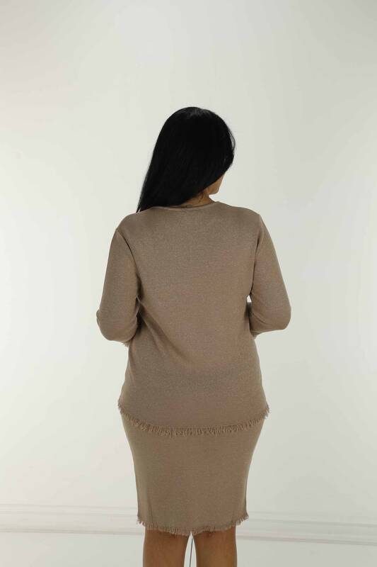 Abito in Maglia Doppia Manica Lunga Beige - 30868 | KAZEE