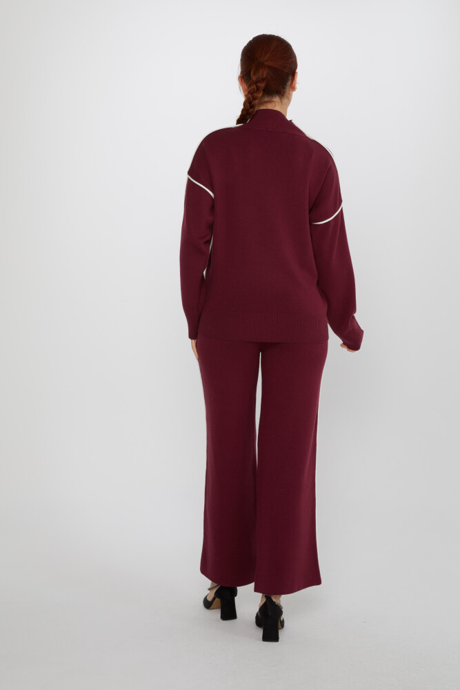 Two Piece Set Long Sleeve Claret Red - 31609 | KAZEE (3 Piece Set S-M-L) - 6