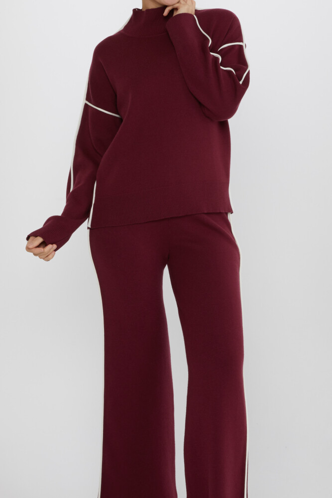 Two Piece Set Long Sleeve Claret Red - 31609 | KAZEE (3 Piece Set S-M-L) - 2