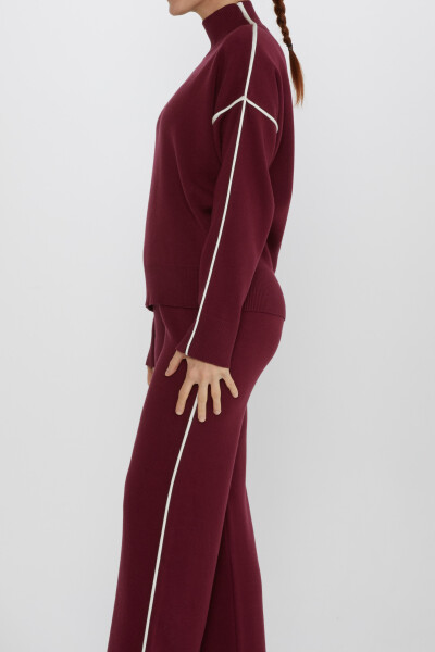 Two Piece Set Long Sleeve Claret Red - 31609 | KAZEE (3 Piece Set S-M-L) - 3