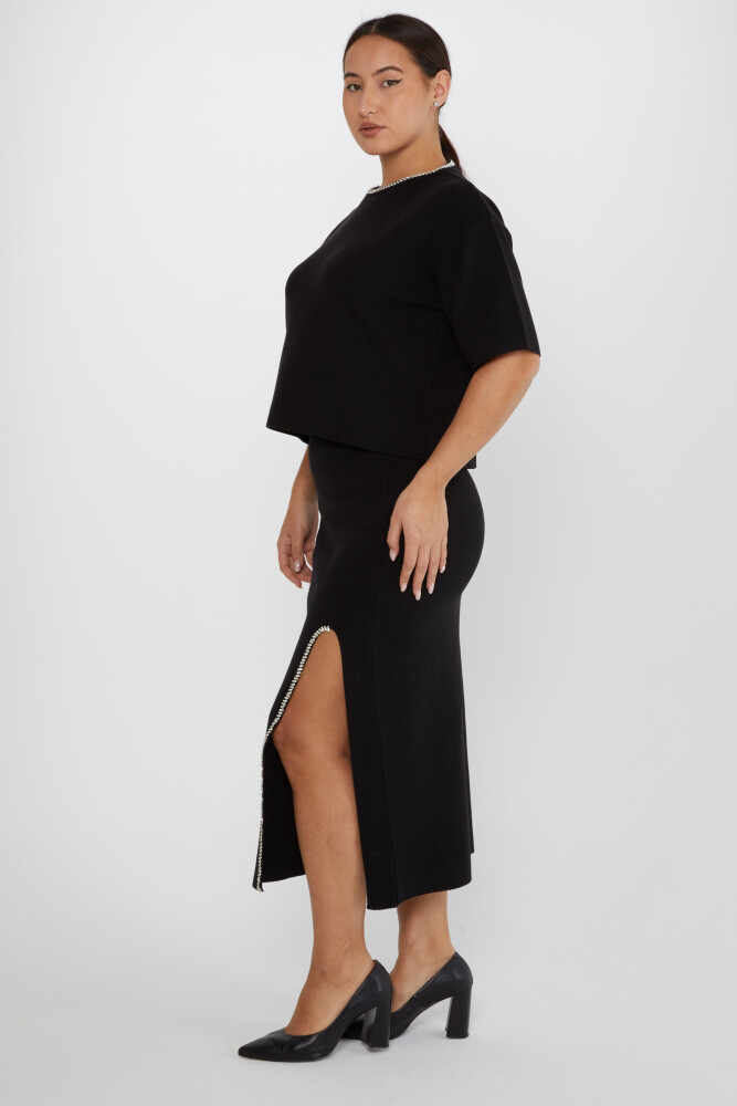 Two Piece Set Slit Detail Black - 31302 | KAZEE (Set of 3 S-M-L) - 2