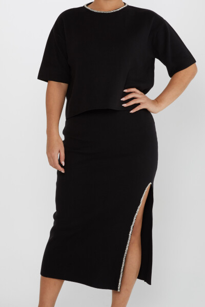 Two Piece Set Slit Detail Black - 31302 | KAZEE (Set of 3 S-M-L) - 5