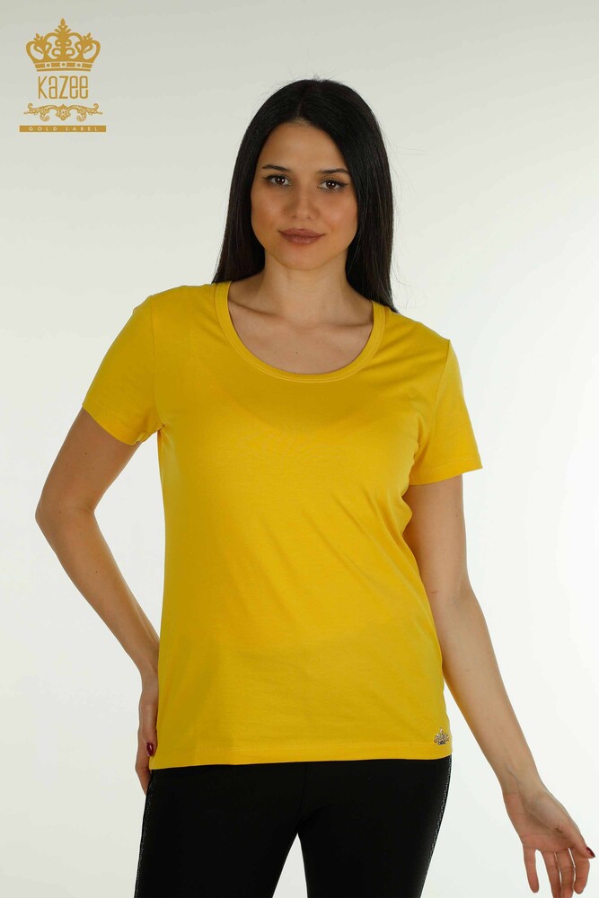 Camicetta da donna all'ingrosso modello americano giallo - 79177 | KAZEE - 1