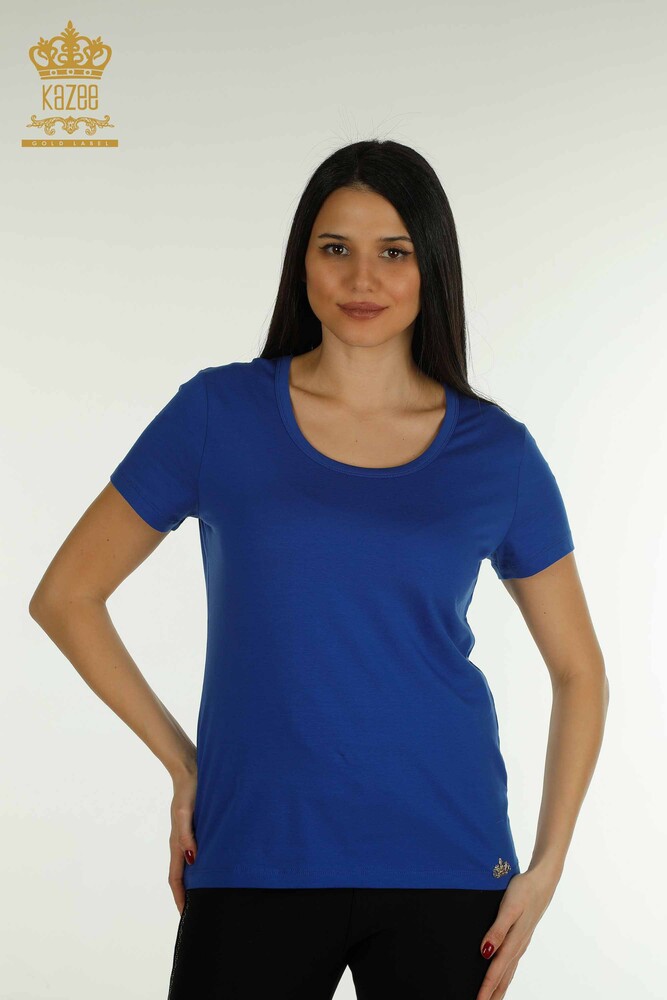 Camicetta da donna all'ingrosso modello americano blu scuro - 79177 | KAZEE - 1