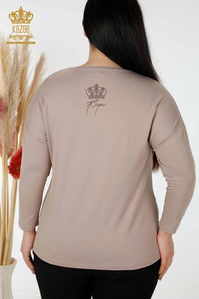 Venta al por mayor Blusa de Mujer Crystal Stone Bordado Mink - 77935 | kazee - 7