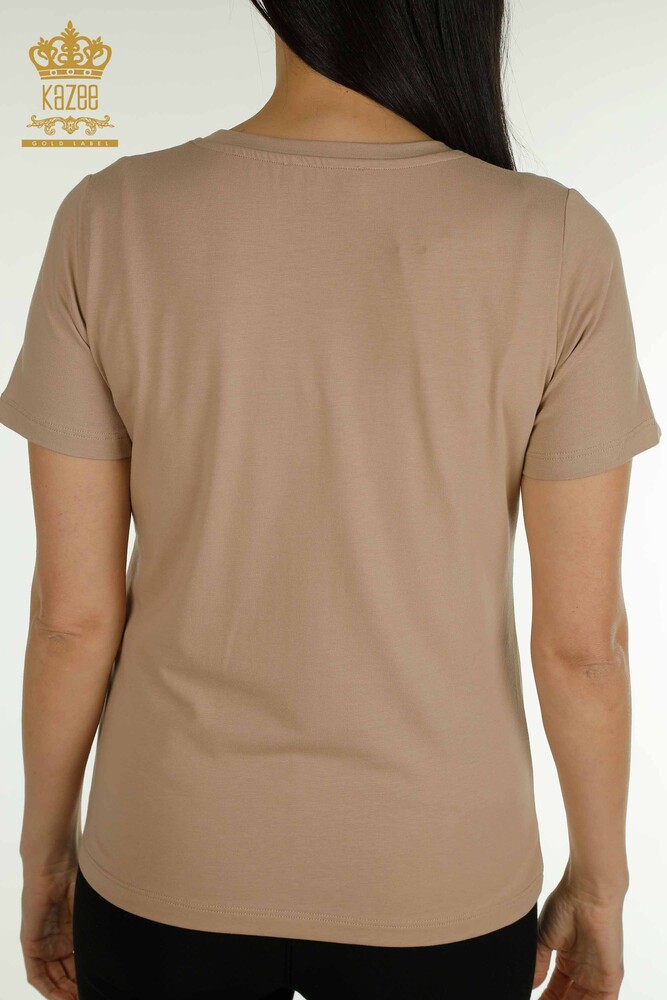 Venta al por mayor Blusa de Mujer Básica Beige Oscuro - 79562 | KAZEE - 6