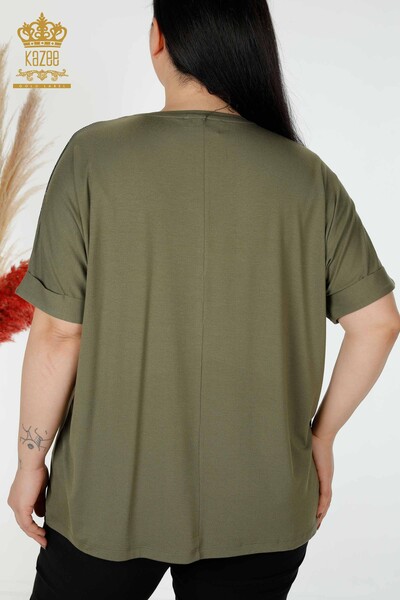 Venta al por mayor Blusa Mujer Color Piedra Bordada Caqui - 78913 | kazee - 7