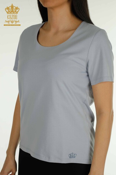 Venta al por mayor Blusa de Mujer Azul con Logo - 79560 | KAZEE - 2