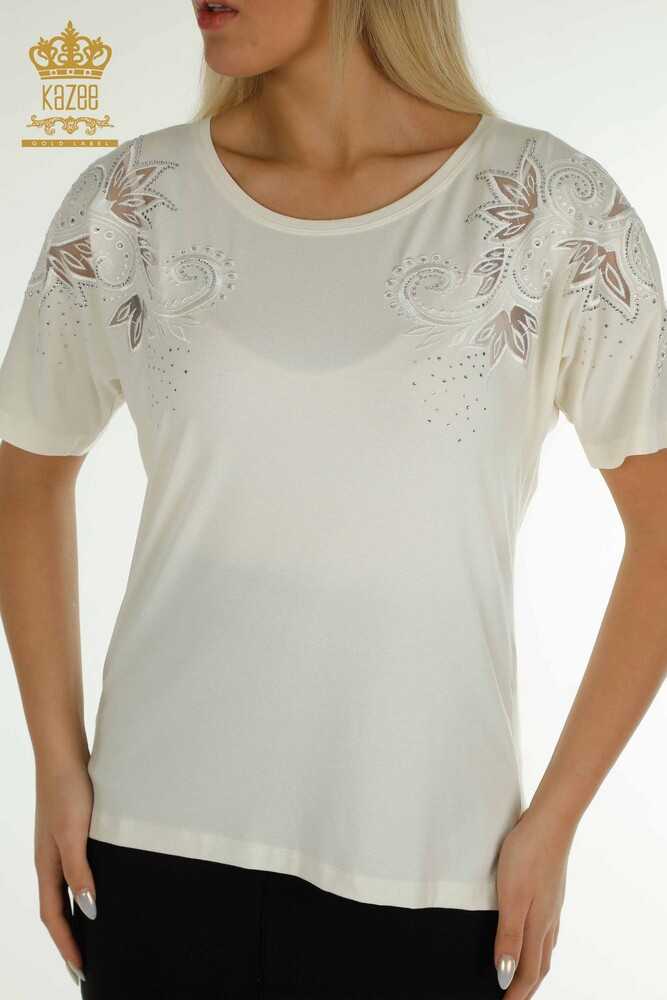 Venta al por mayor Blusa Mujer - Estampado Floral - Crudo - 79093 | kazee - 2