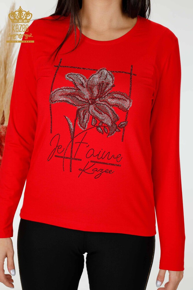 Venta al por mayor Blusa Mujer Estampado Floral Roja - 79014 | kazee - 2