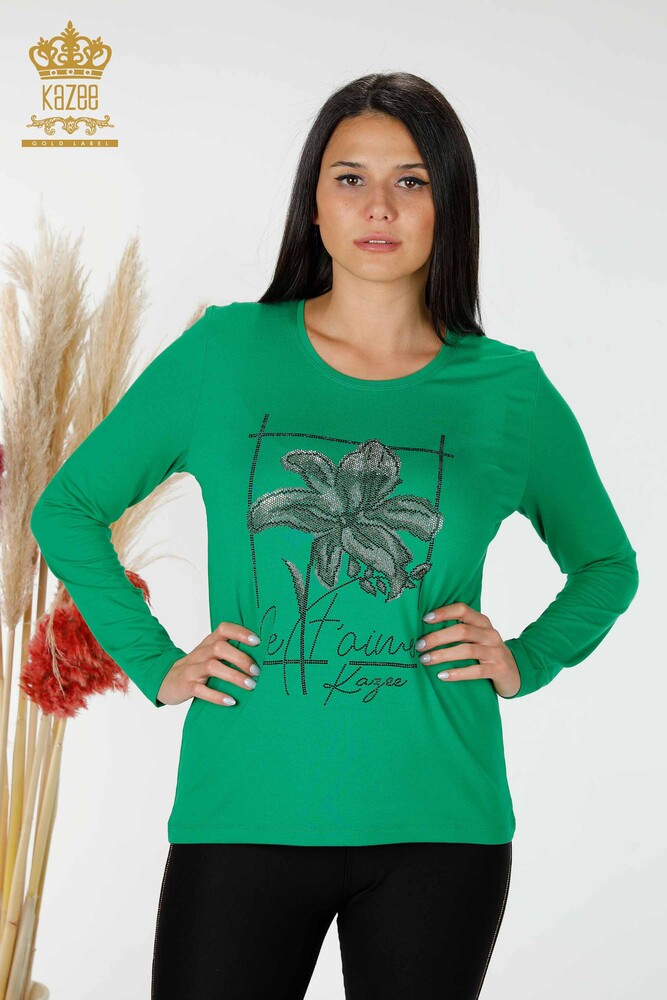 Venta al por mayor Blusa Mujer Estampado Floral Verde - 79014 | kazee - 1