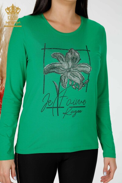 Venta al por mayor Blusa Mujer Estampado Floral Verde - 79014 | kazee - 2