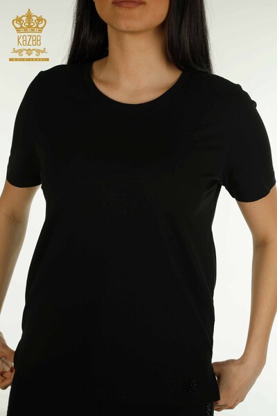 Venta al por mayor Blusa de Mujer Manga Corta Negra - 79563 | KAZEE - 2