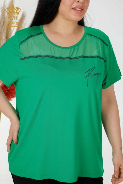 Venta al por mayor Blusa Mujer Tul Detallado Verde - 78996 | kazee - 2