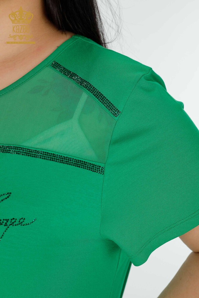 Venta al por mayor Blusa Mujer Tul Detallado Verde - 78996 | kazee - 5