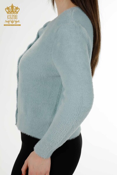 Grossiste Cardigan Femme Angora Bleu Clair - 19099 | KAZEE - 4